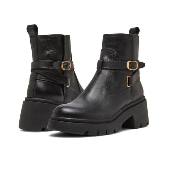 NEW Steve Madden Black Leather Colletta Zip Up Ankle Boot Size 7.5 8 8.5 9 NWT - Picture 3 of 11